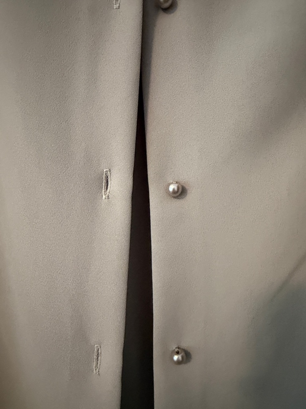 Anne Klein Taupe Ruffle-Sleeve Button Front Blouse - Picture 5 of 6